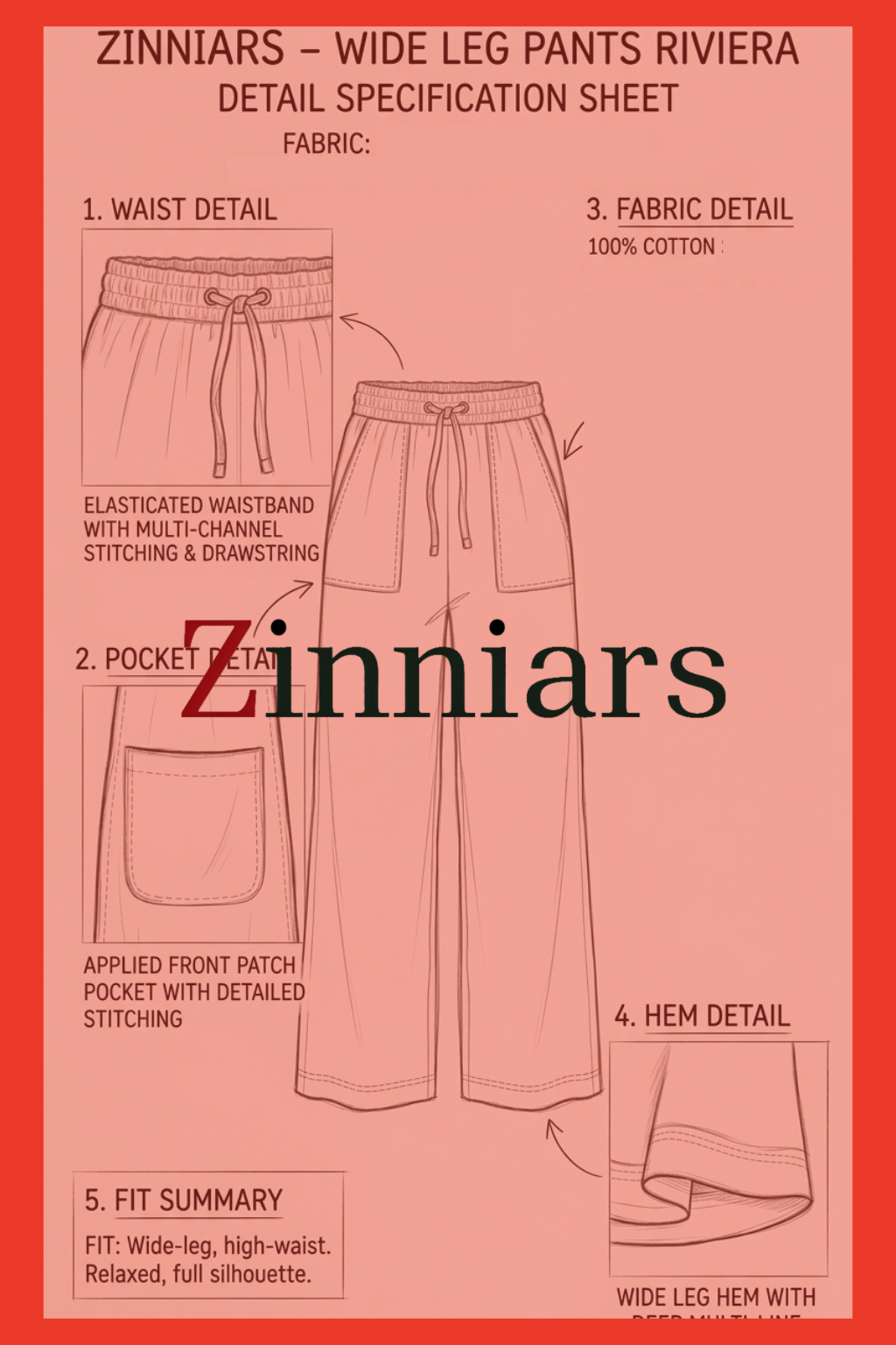 Riviera Plus wide leg PJ Pants in Cotton Linen For her