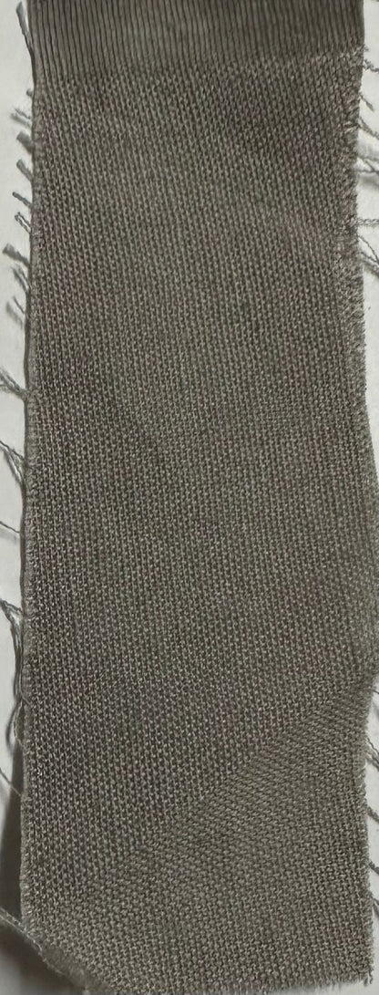 Naira | Cotton Linen A-Line Midi Dress in Earthy Grey with Hand Embroidered Motifs