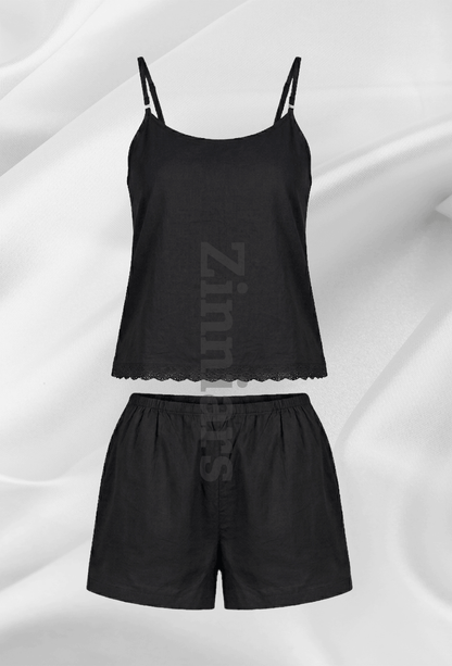 Aishwarya | Lace-Trim Cami & Shorts Co-ord Set for Women
