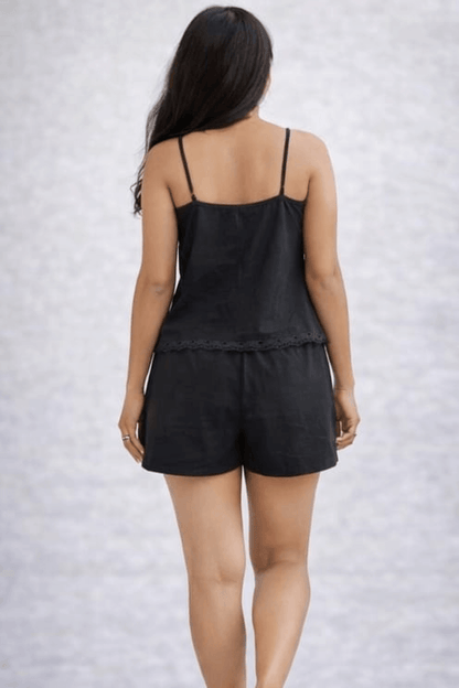 Aishwarya | Lace-Trim Cami & Shorts Co-ord Set for Women