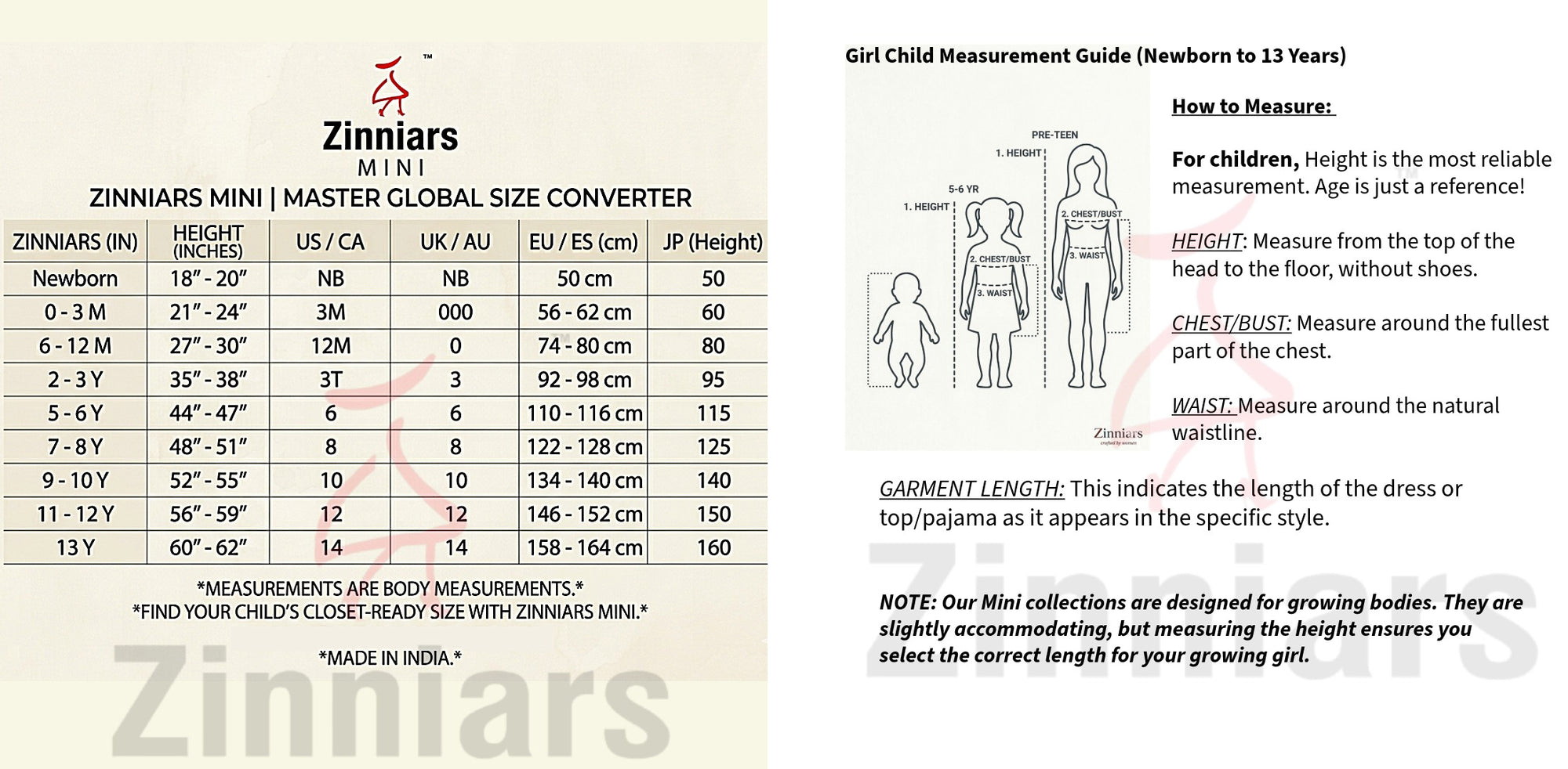 Kids Size Guide