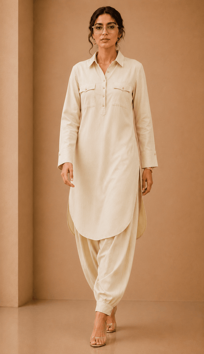 Sathiya Indo World – Women's Work Wear Ensemble in Cotton Viscose