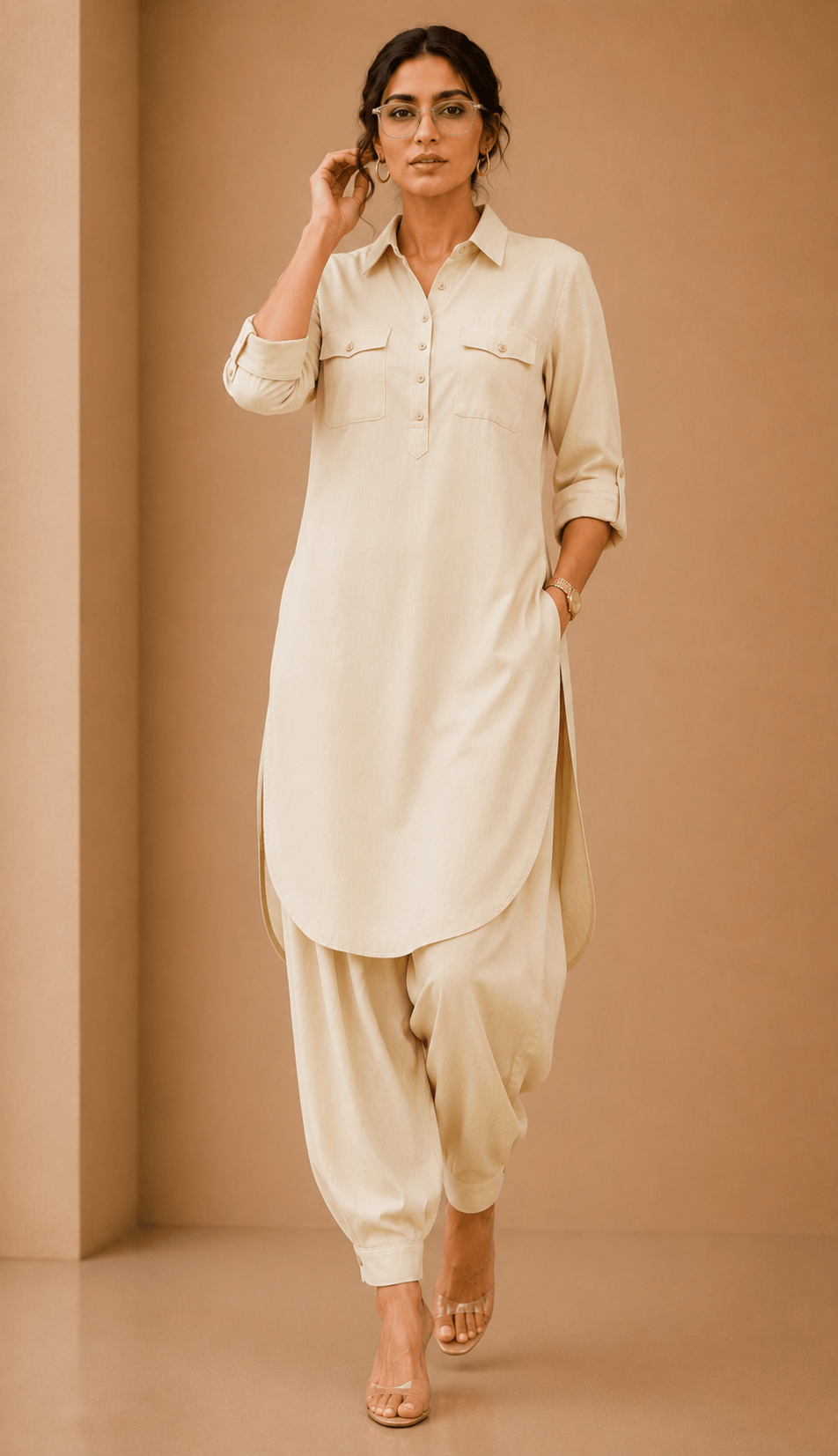 Sathiya Indo World – Women's Work Wear Ensemble in Cotton Viscose