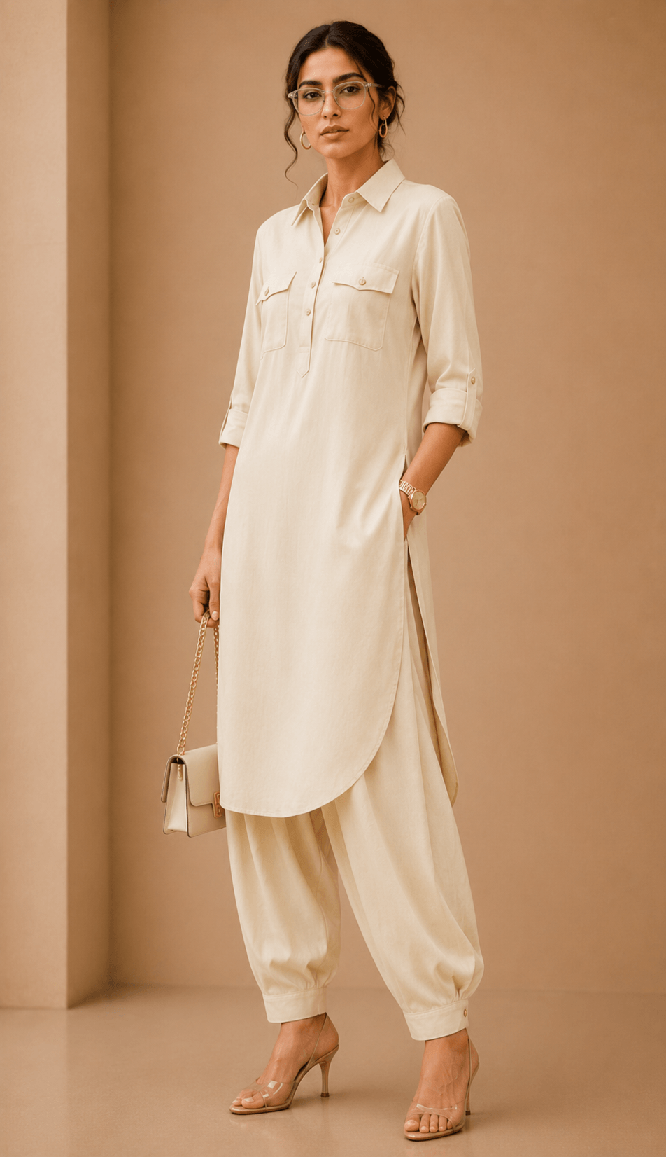 Sathiya Indo World – Women's Work Wear Ensemble in Cotton Viscose