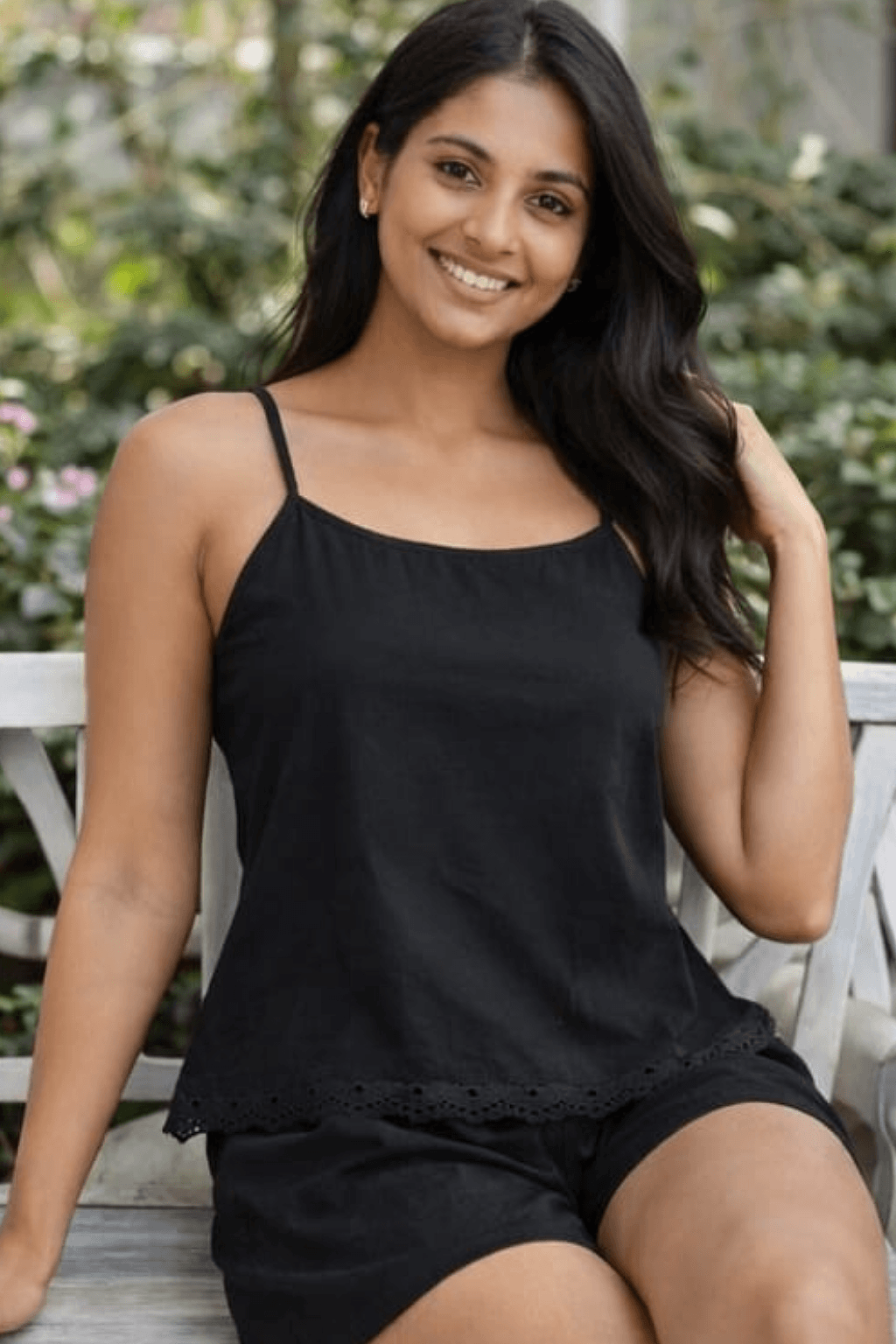 Aishwarya | Lace-Trim Cami & Shorts Co-ord Set for Women